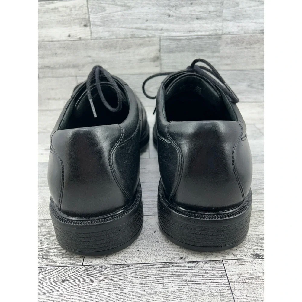 Rockport Men Black Leather Oxford Dress Shoes APM20311 Size 10W Wide Square Toe
